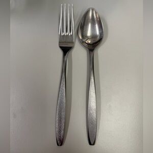 Vintage EKCO ETERNA Corsair Soup Spoon and Fork Stainless Steel Japan 7.5"